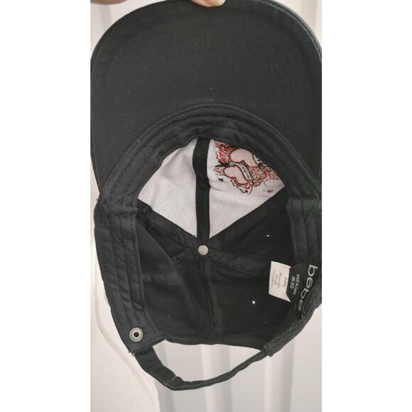 Bebe Hat Cap Y2K Embroidered Hearts One Size - Picture 4 of 5